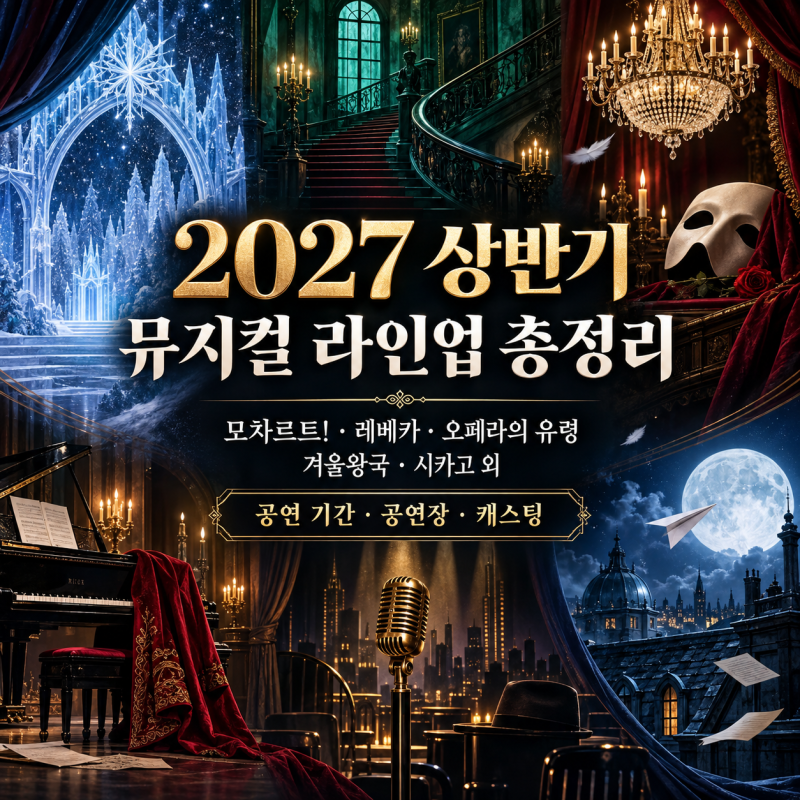 2027년 상반기 뮤지컬 라인업 총정리｜모차르트·레베카·오페라의 유령·겨울왕국