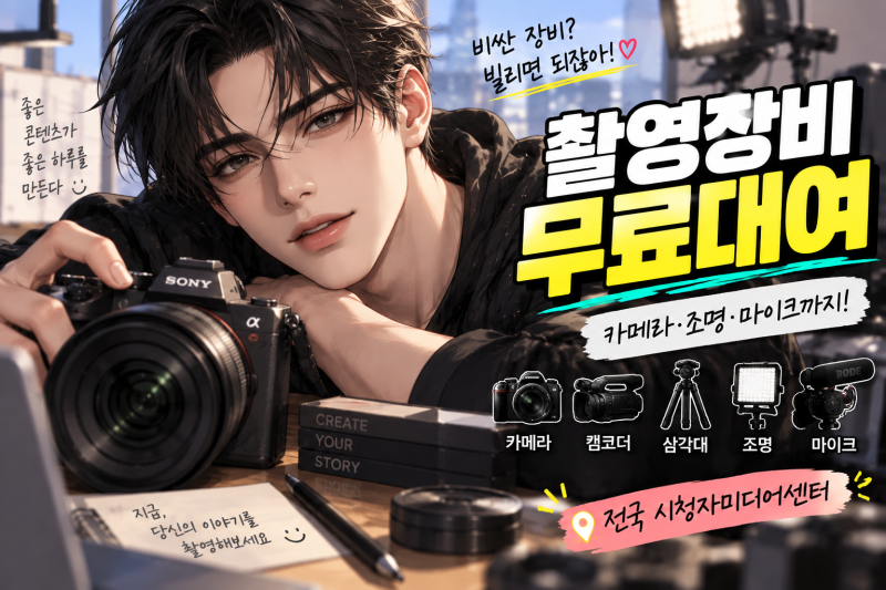 카메라·캠코더 무료대여 방법 전국 촬영장비 삼각대 조명 마이크까지