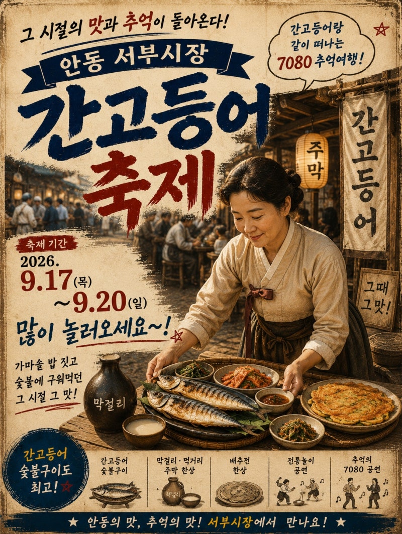 The Taste and Memories of Yesteryear Return! 'Andong Seobu Market Gangan Godeungeo Festival'