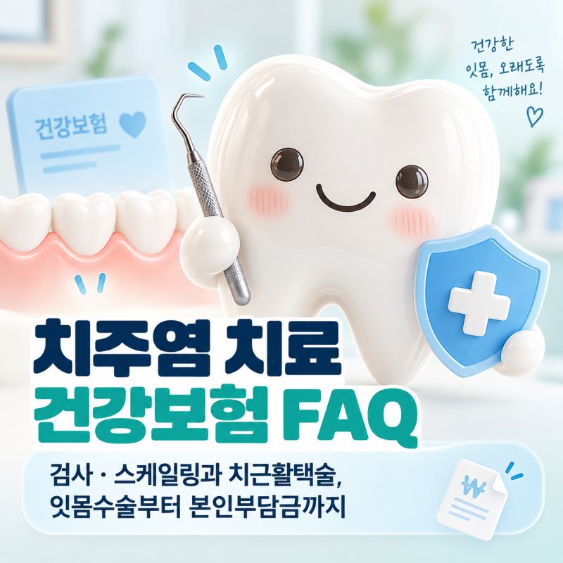 [일산미라클플란트치과] 치주염 치료 건강보험 FAQ｜검사·스케일링과 치근활택술, 잇몸수술....