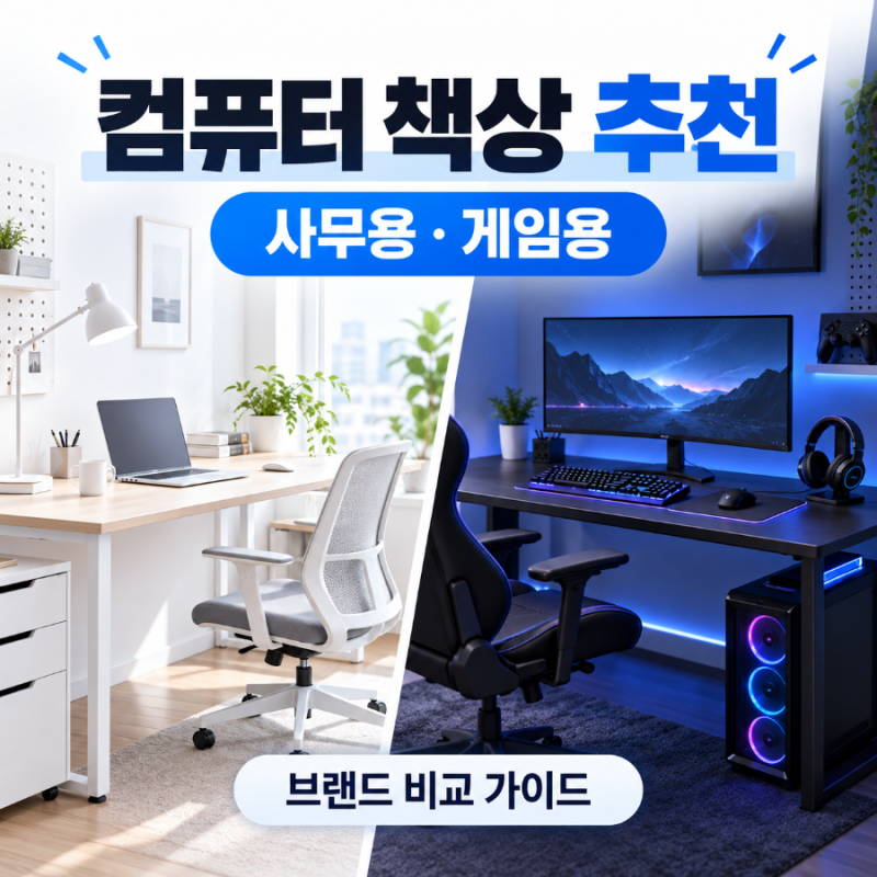 컴퓨터 책상 추천 TOP6｜사무용·게임용 책상 비교, 두닷·데스커·제닉스까지