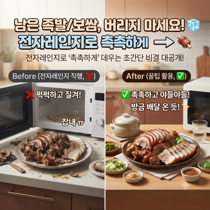 남은 배달 족발 및 보쌈 전자레인지로 촉촉하게 데우는 방법