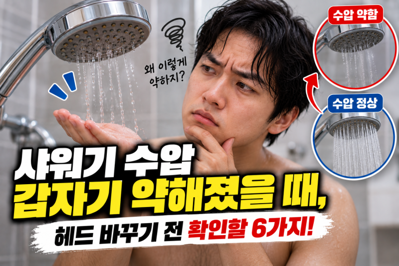 샤워기 수압 갑자기 약해졌을 때, 헤드 바꾸기 전 확인할 6가지