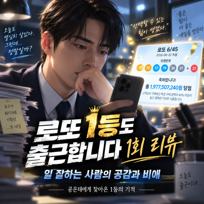로또 1등도 출근합니다 1회 리뷰｜일 잘하는 사람의 공감과 비애, 공은태에게 찾아온 1등의 ....