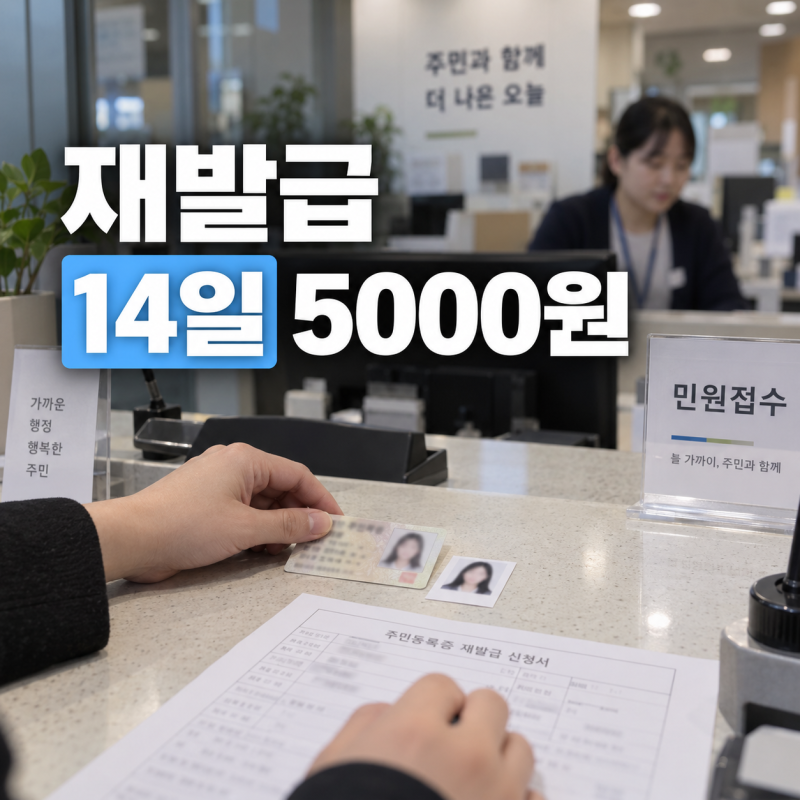주민등록증재발급 수수료 0원 조건｜기간·신청 방법 정리