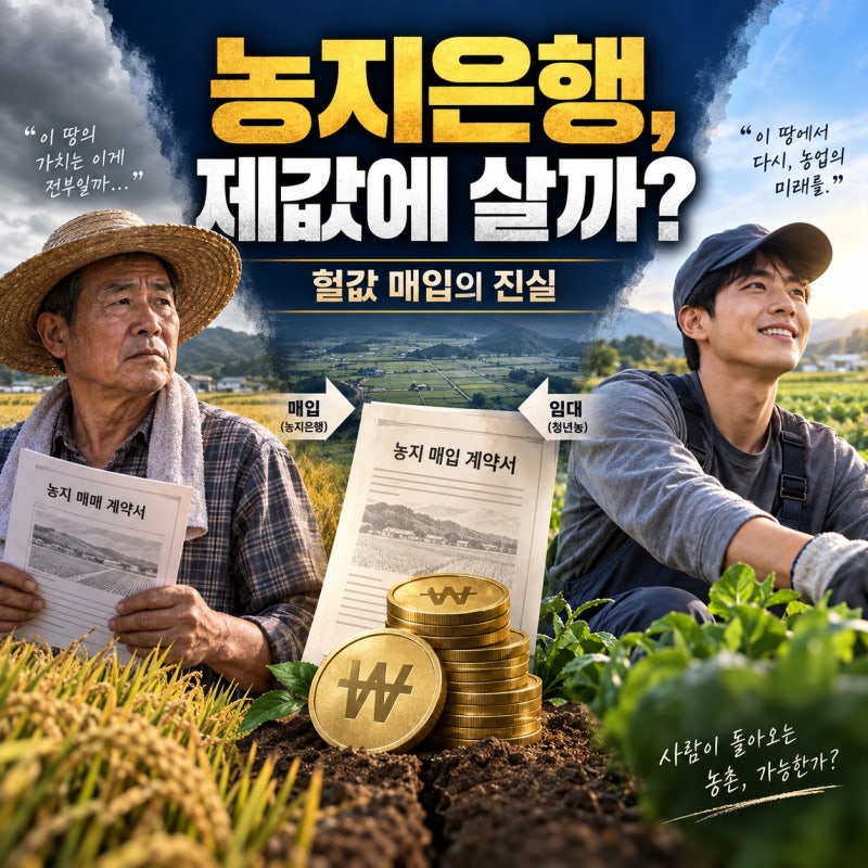 농지은행, 정말 제값에 살까? 헐값 매입 후 청년에게 임대한다는 정책의 진실