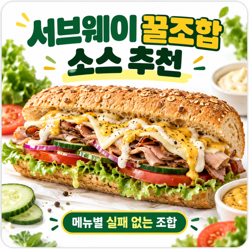 서브웨이 꿀조합 소스 추천 메뉴별 실패 없는 주문법