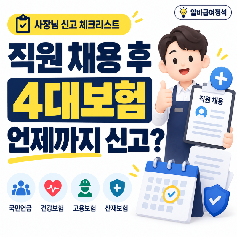직원 채용 후 4대보험 취득신고는 언제까지 해야 할까?｜사장님 신고 체크리스트