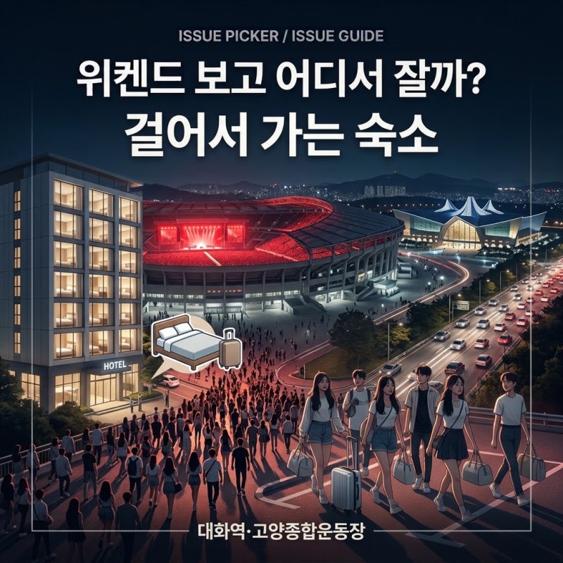 위켄드 콘서트 끝나고 어디서 잘까?｜고양종합운동장 도보 숙소 5곳·2박 관람까지 총정리