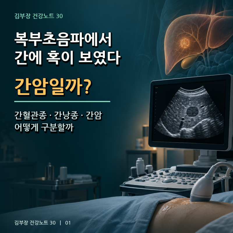 복부초음파에서 간에 혹이 보였다. 간암일까?