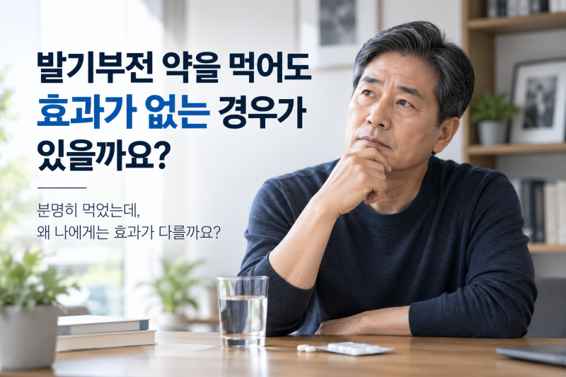 발기부전 약을 먹어도 효과가 없는 경우가 있을까요?