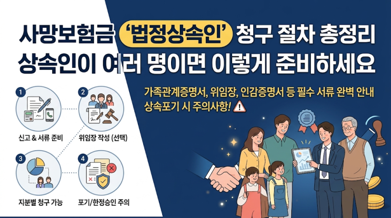 사망보험금 수익자가 '법정상속인'일 때 청구 절차 총정리 ... 상속인이 여러 명이면 이렇게 ....