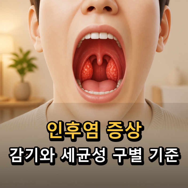 인후염 증상, 감기와 세균성 차이는 어떻게 볼까?