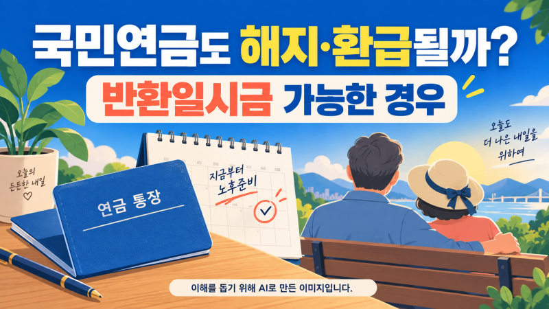 국민연금도 해지·환급될까? 반환일시금 가능한 3가지 경우