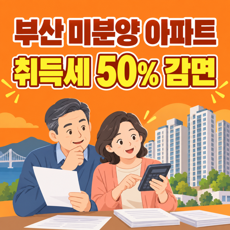 부산 미분양 아파트, 취득세 감면 조건은