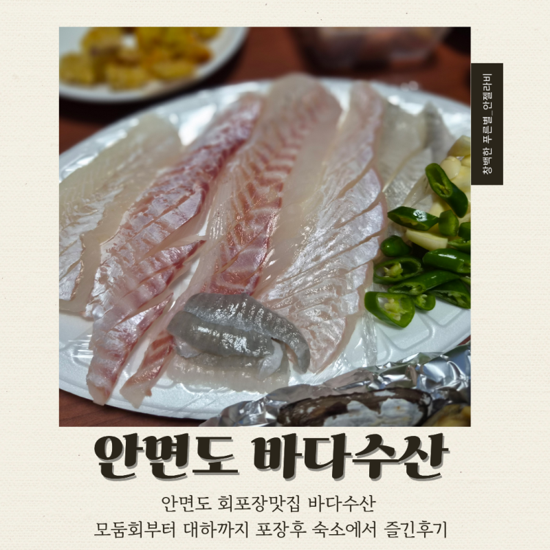 안면도 회포장맛집 바다수산, 모듬회부터 대하까지 포장해서 숙소에서 즐긴 후기