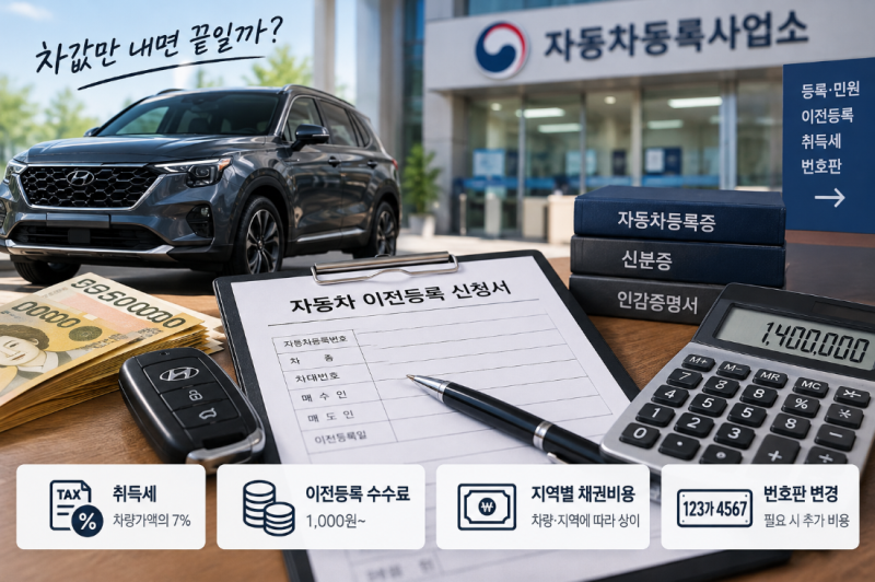 자동차 명의이전 비용 얼마? 취득세 계산 방법까지 총정리