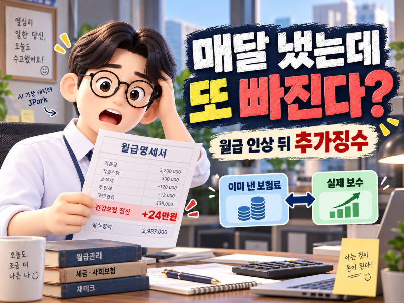 월급 올랐더니 건보료가 나중에 더 빠집니다｜직장인 건강보험료 정산·추가징수