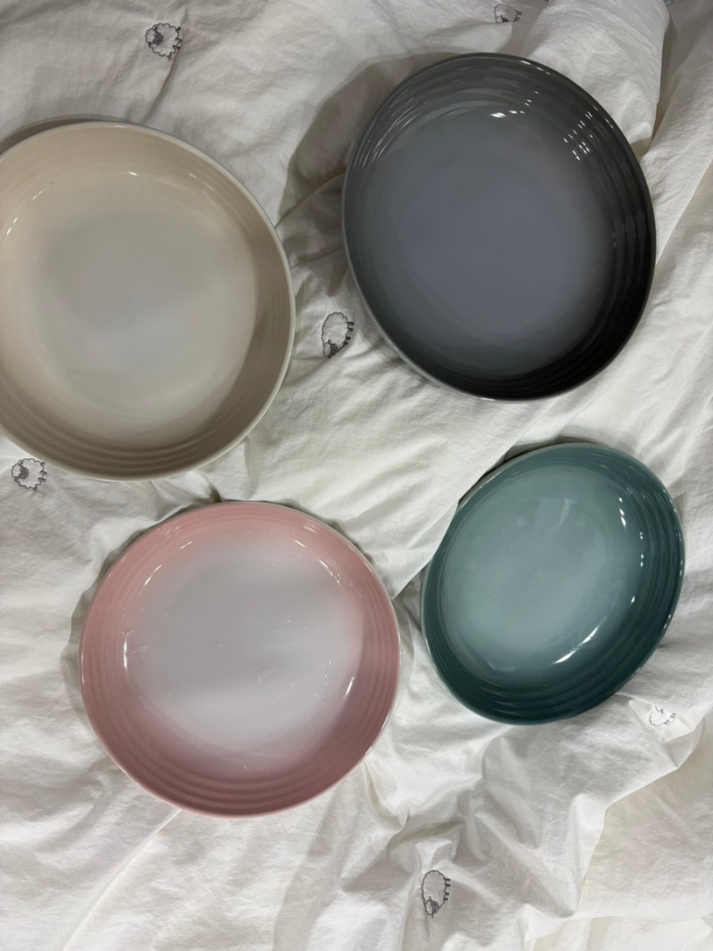 [르쿠르제] 신혼 접시 추천, 르쿠르제 접시 Calm 파스타샐러드볼 22cm 4P세트 내돈내산 후기,르....
