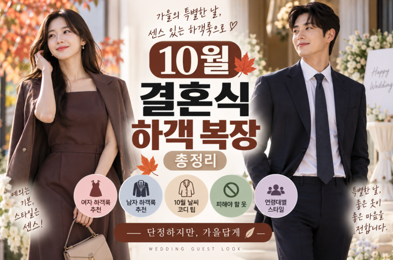 10월 결혼식 하객 복장 총정리｜여자·남자 하객룩 추천과 피해야 할 옷