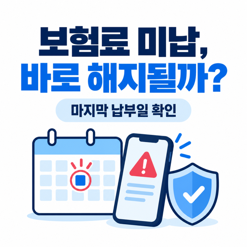 보험료 한 번 밀리면 바로 해지될까? 마지막 납부일과 부활 전 확인할 것