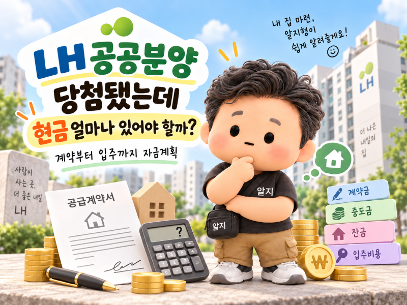 "LH 공공분양 당첨됐는데 현금 얼마나 있어야 할까?"｜계약부터 입주까지 자금계획