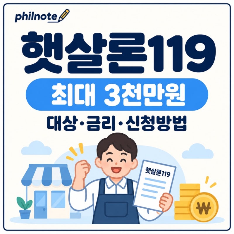 햇살론119｜소상공인 최대 3천만원, 대상·금리·신청방법 정리