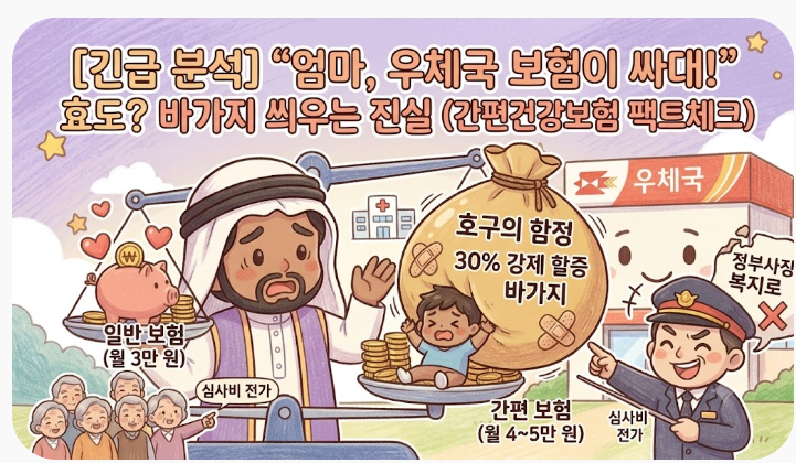 [긴급 분석] "엄마, 우체국 보험이 싸대!" 효도하려다 보험료 바가지 씌우는 소름 돋는 이유 (....