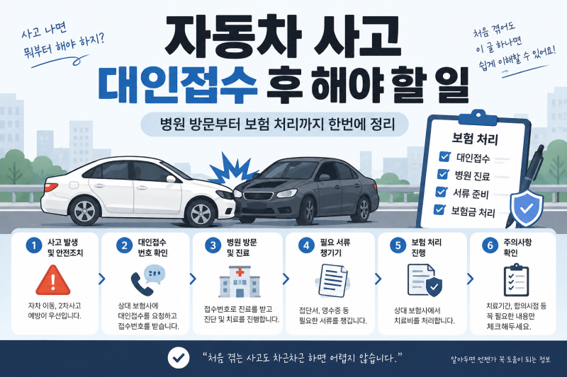 자동차 사고 대인접수 후 해야 할 일｜병원 방문부터 보험처리까지