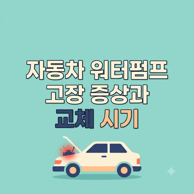 자동차 워터펌프 고장 증상과 교체 시기 알아보기