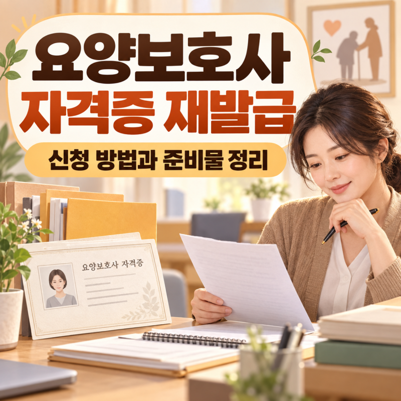 요양보호사 자격증 재발급 신청 방법과 준비물 정리