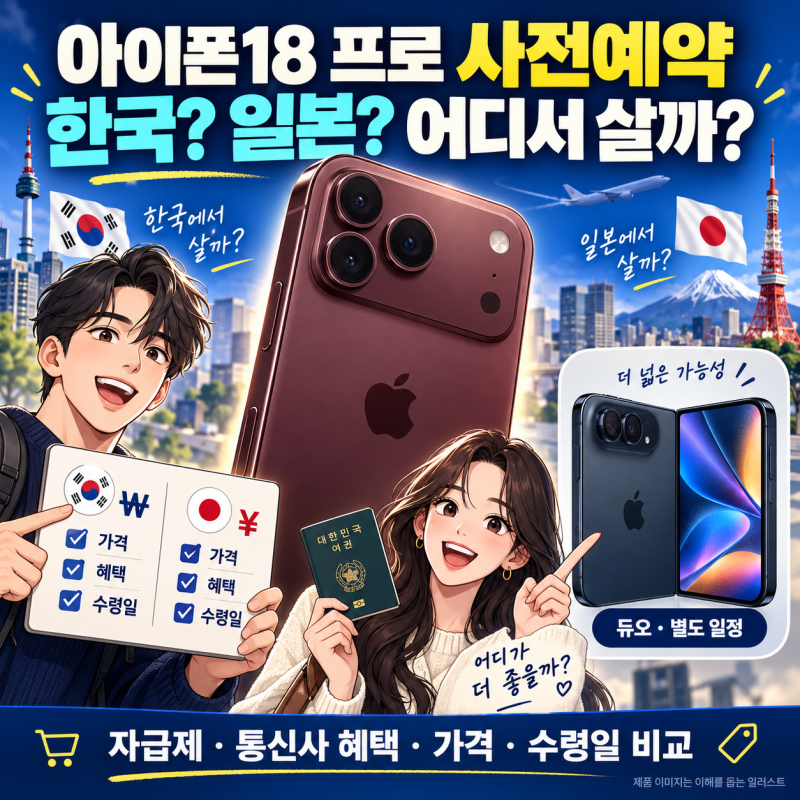 아이폰18 프로 사전예약 어디서 살까?｜자급제·통신사 혜택·일본 가격과 수령일 비교