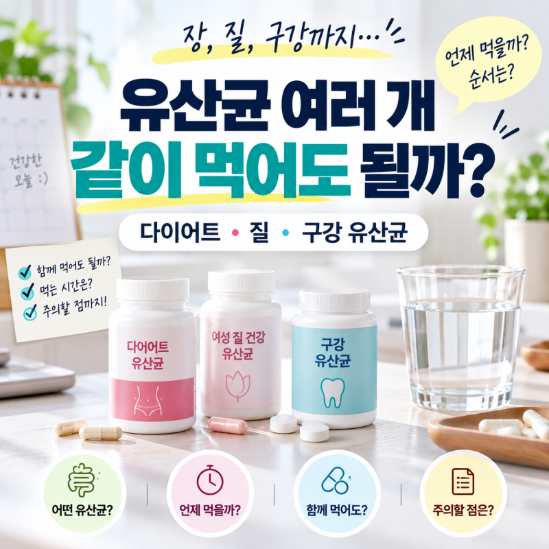 유산균 여러 개 같이 먹어도 될까? 다이어트·질·구강 유산균 먹는 시간