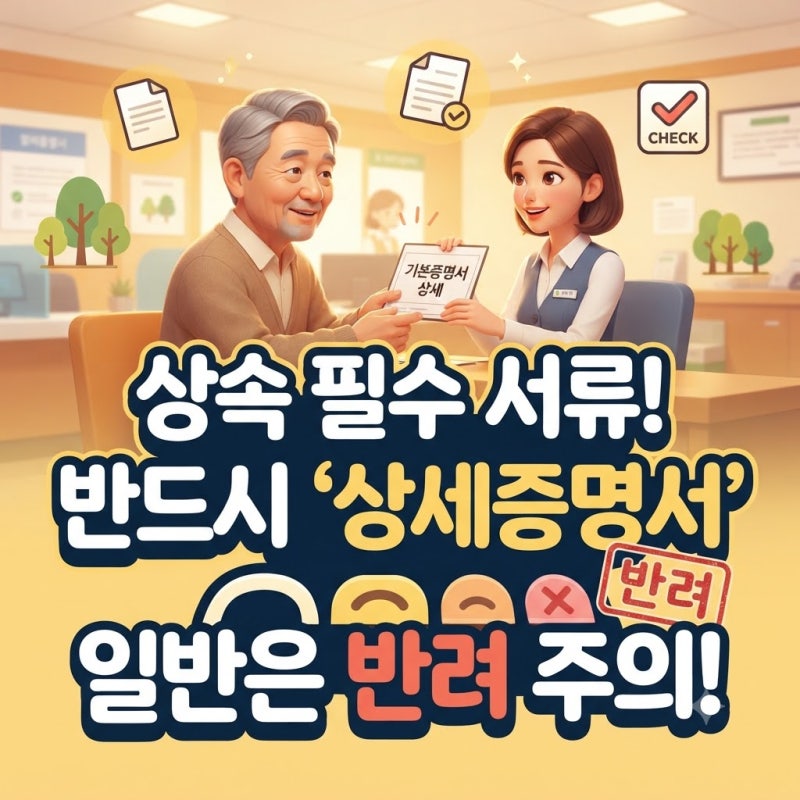 기본증명서 상세 발급 상속 필요서류