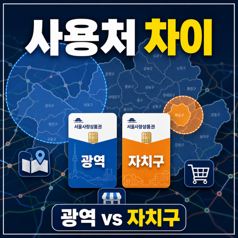 2026 서울사랑상품권 광역과 자치구별 사용처 차이