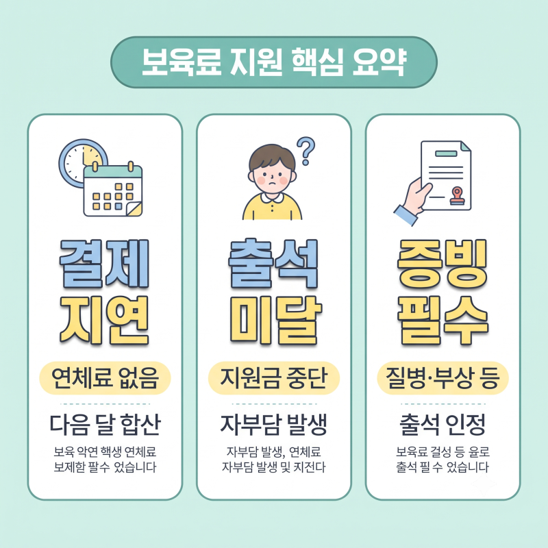 어린이집 보육료 결제일 놓치고 출석일수 부족하면 자부담 청구될까?