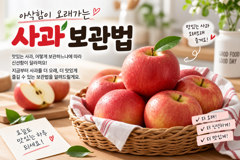 사과 보관법 총정리｜아삭하게 오래 먹는 냉장보관 방법