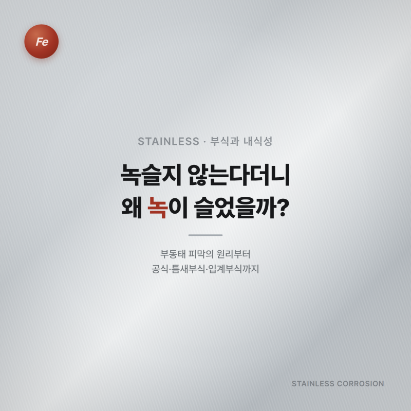 스테인리스 부식, 녹슬지 않는다더니 왜 녹이 슬까?