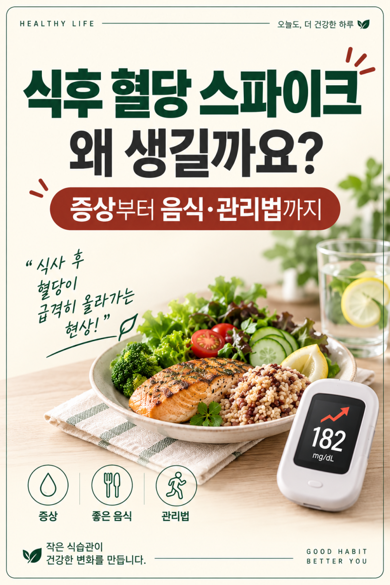 식후 혈당 스파이크,,? 증상부터 음식·관리법까지