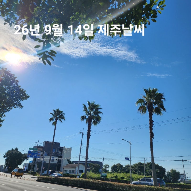 9월 14일 월요일 제주도 날씨 서귀포 실시간 옷차림 맑고 쾌청한 날씨 한라산 예보