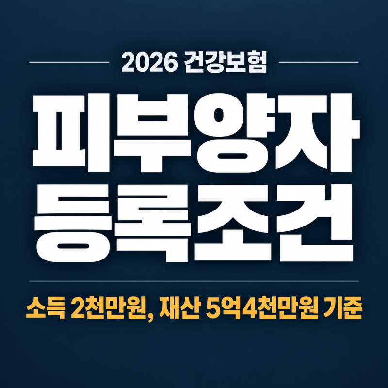 건강보험 피부양자 등록조건 총정리, 소득·재산 기준부터 형제자매까지