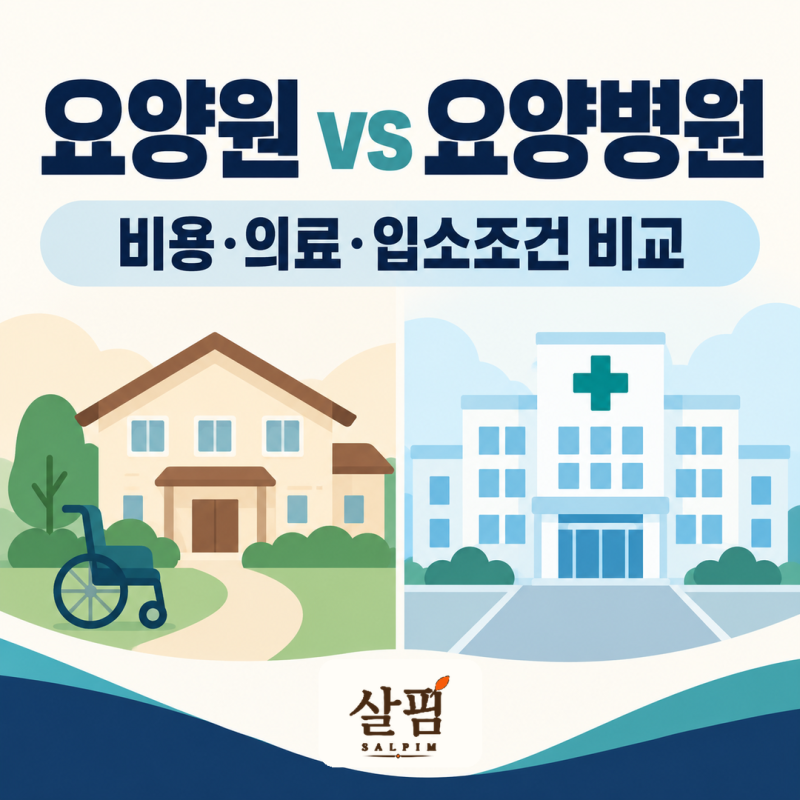 요양원과 요양병원 차이, 비용·의료·입소조건 비교