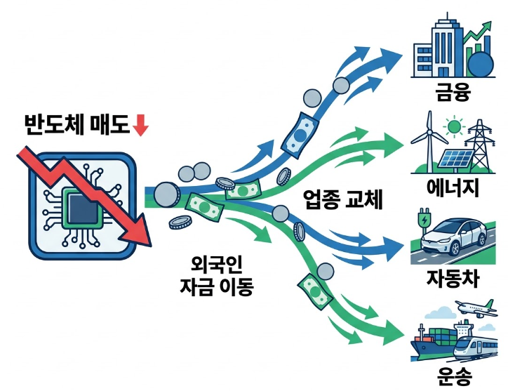 삼전닉스 팔고 ‘이것’ 샀다 - 외국인, 삼성전자·SK하이닉스 팔고 어디로 갔나? 금융·에너....
