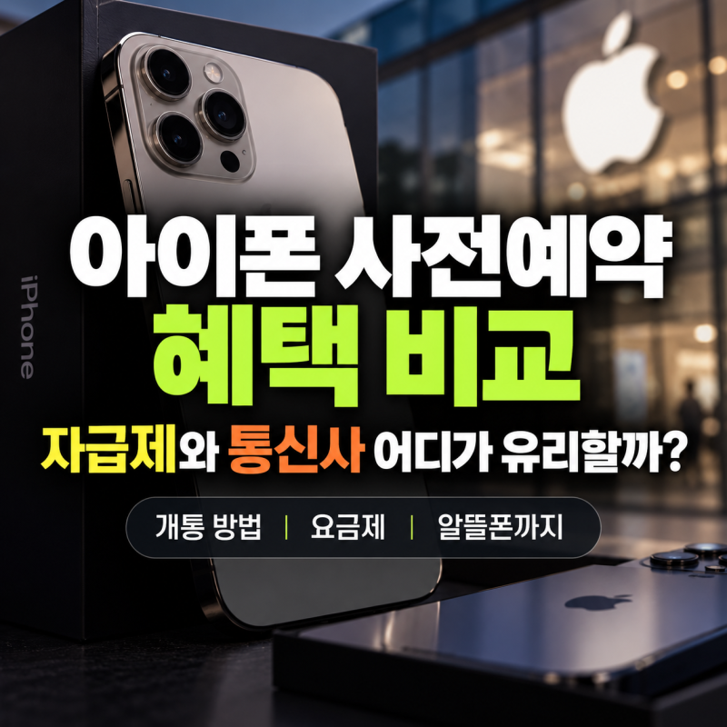 아이폰 사전예약 혜택 비교, 자급제와 통신사 어디가 유리할까?(+개통 방법 요금제 알뜰 폰 )