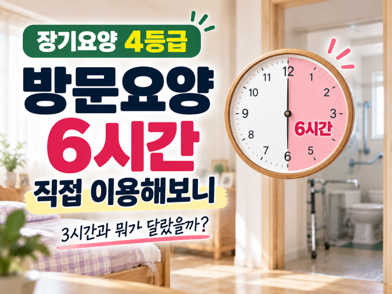 장기요양 4등급, 방문요양 6시간 처음 이용했습니다｜3시간과 가장 달랐던 점