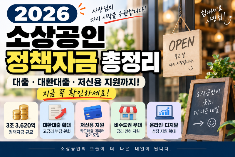2026 소상공인 정책자금 총정리｜저신용·대환대출·신청 전 꼭 확인할 것