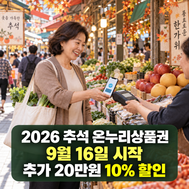 2026 추석 온누리상품권 10% 할인｜9월 16일 구매방법·한도·환급 총정리