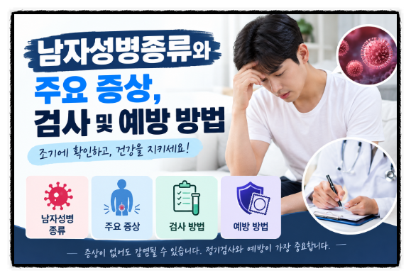 남자성병종류와 주요 증상, 검사 및 예방 방법
