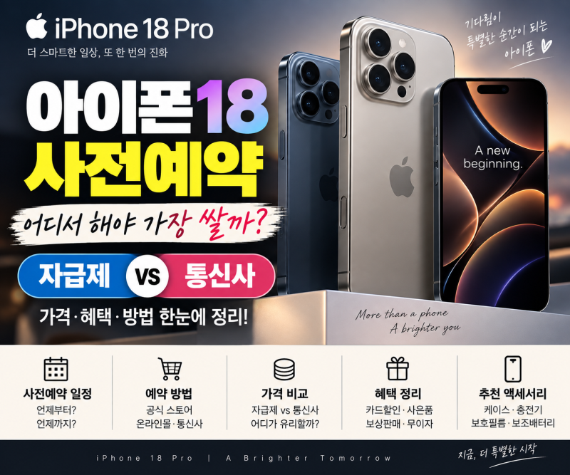 아이폰18 사전예약 방법 총정리｜자급제·통신사 어디서 사야 가장 유리할까?