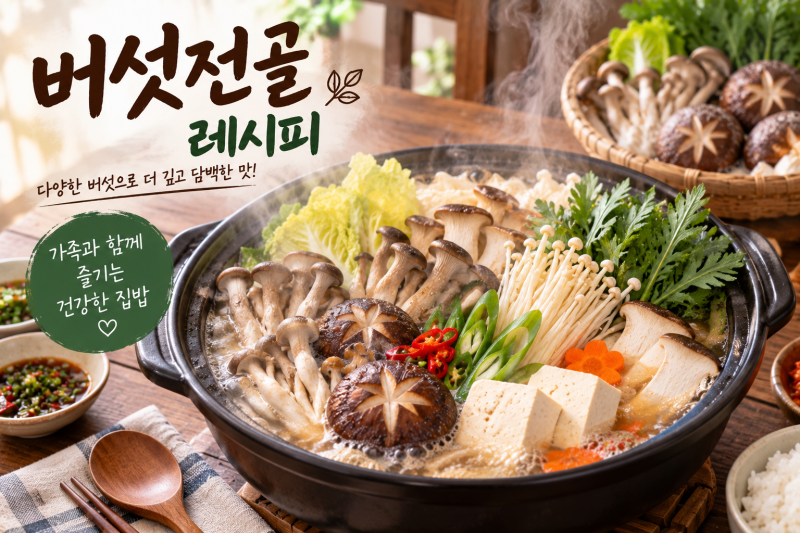 버섯전골 레시피, 국물 진하게 만드는 재료 손질과 끓이는 순서